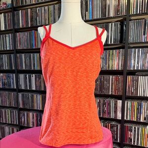 The North Face Strappy Back Athletic Tank Built-In Bra Orange Woman’s Large